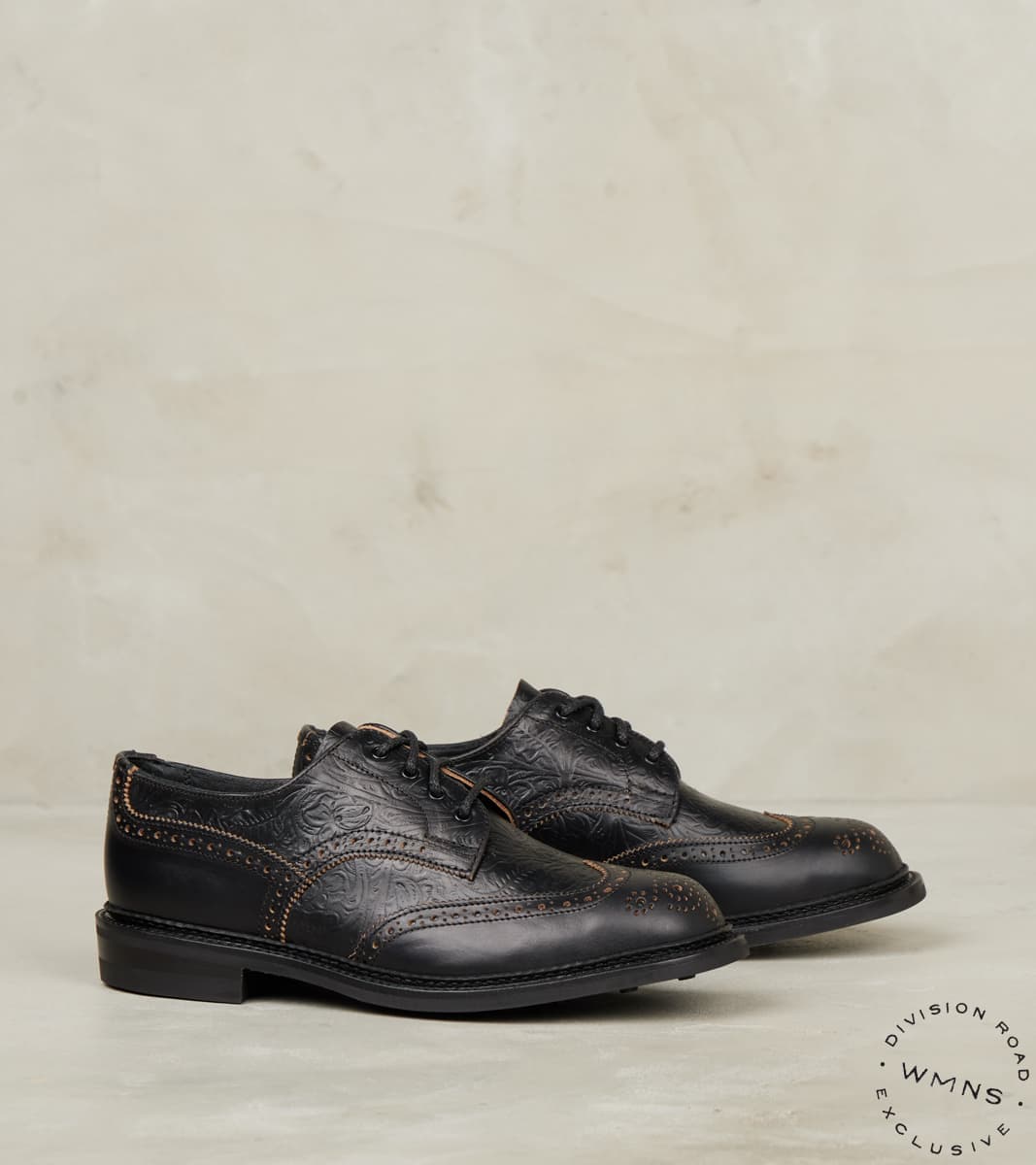 WMNs Anne Brogue City Derby Black Floral Black Floral